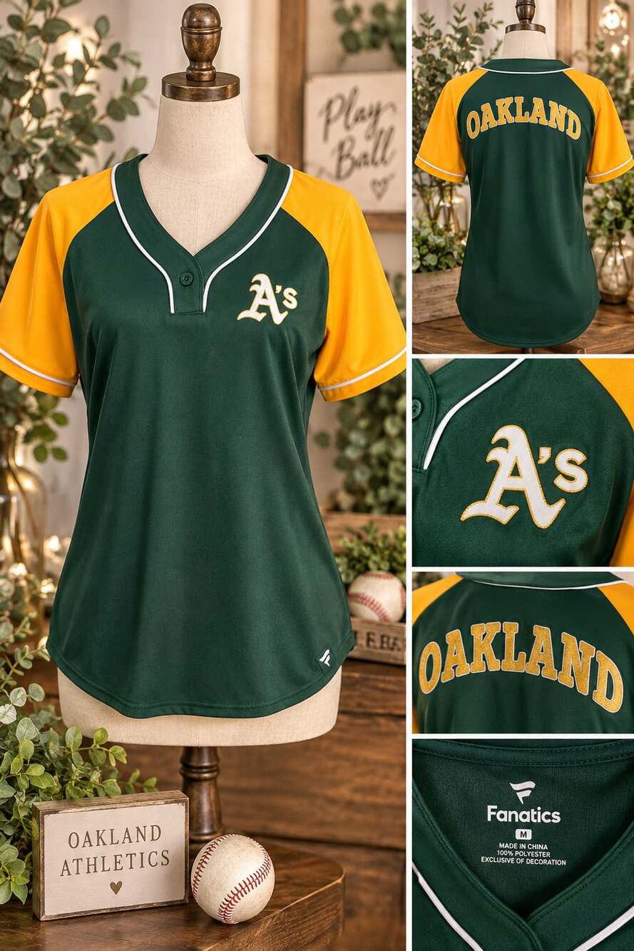 Fanatics Oakland Athletics MLB Women's Ultimate Style Raglan V-Neck T-Shirt
